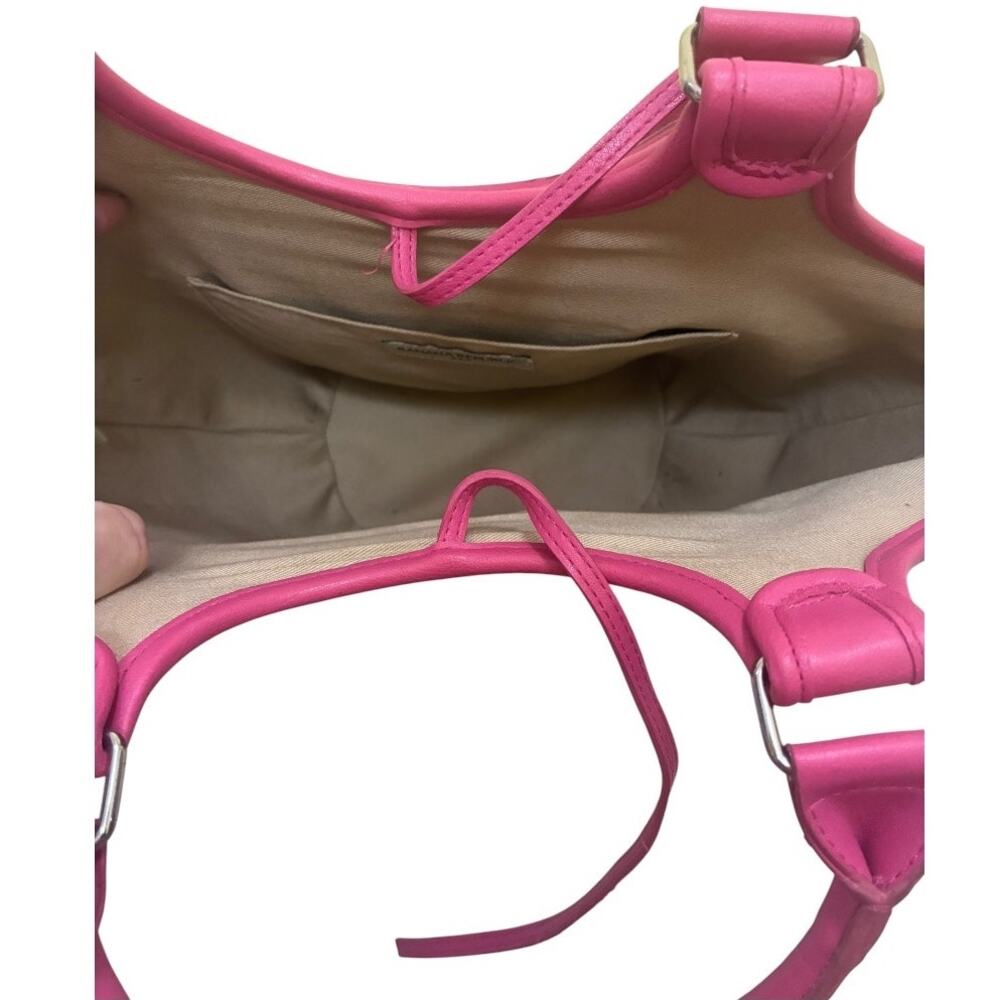 Vintage Banana Republic Y2K woven straw & pink vinyl bucket bag - Picture 3 of 8